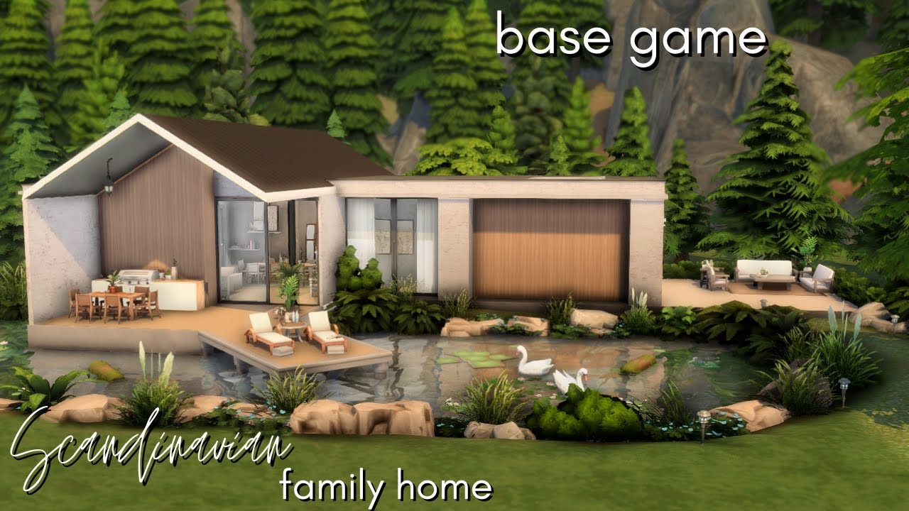 SCANDINAVIAN FAMILY HOME (BASE GAME + NEW UPDATE!) - The Sims 4 Speedbuild | NO CC