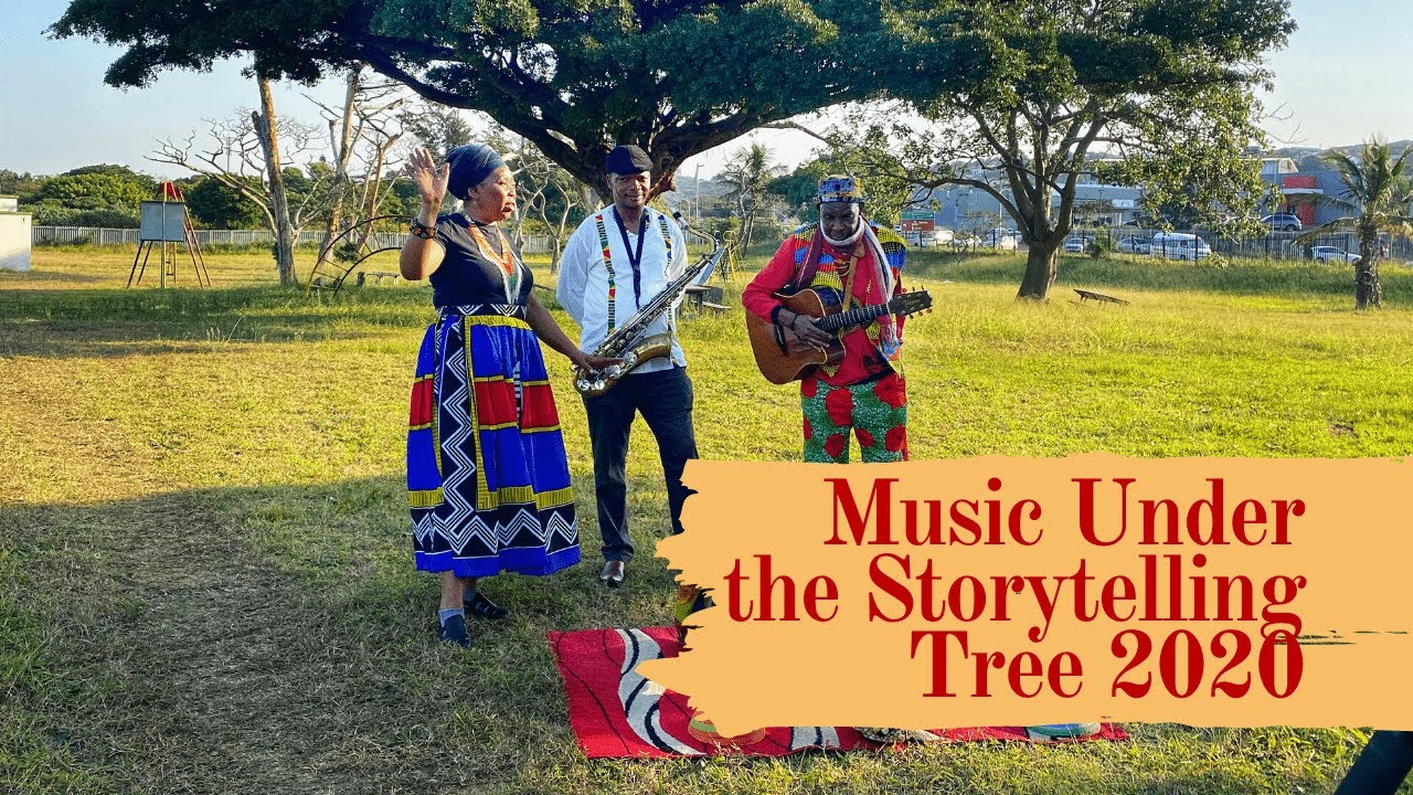 Madala Kunene & Khaya Dlamini under the Storytelling Tree