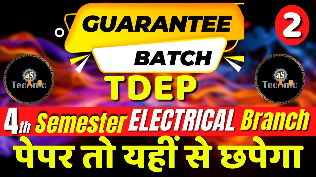#2 TDEP | 4TH SEMESTER  #GUARANTEE_BATCH| BTEUP |#astechnic HINDI ENGLISH