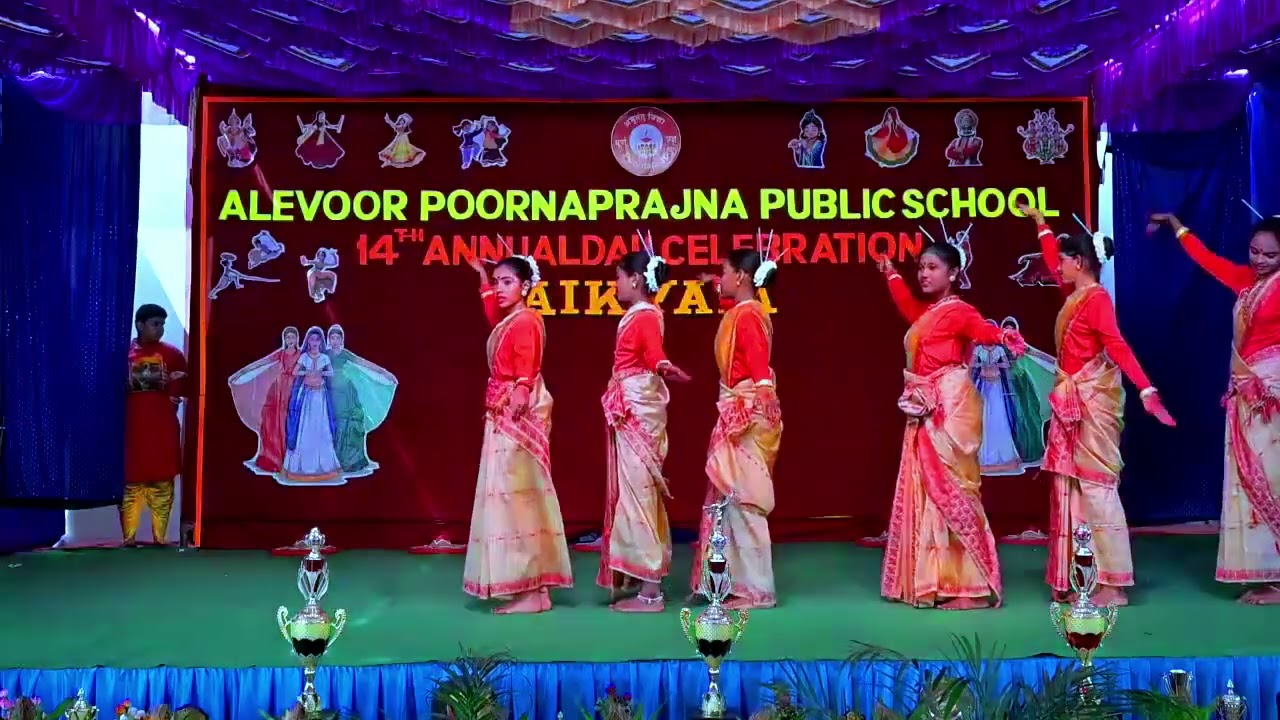 Assamese Folk Dance by 8th Standard Students | Alevoor Poornaprajna Public School | Annual Day 2026