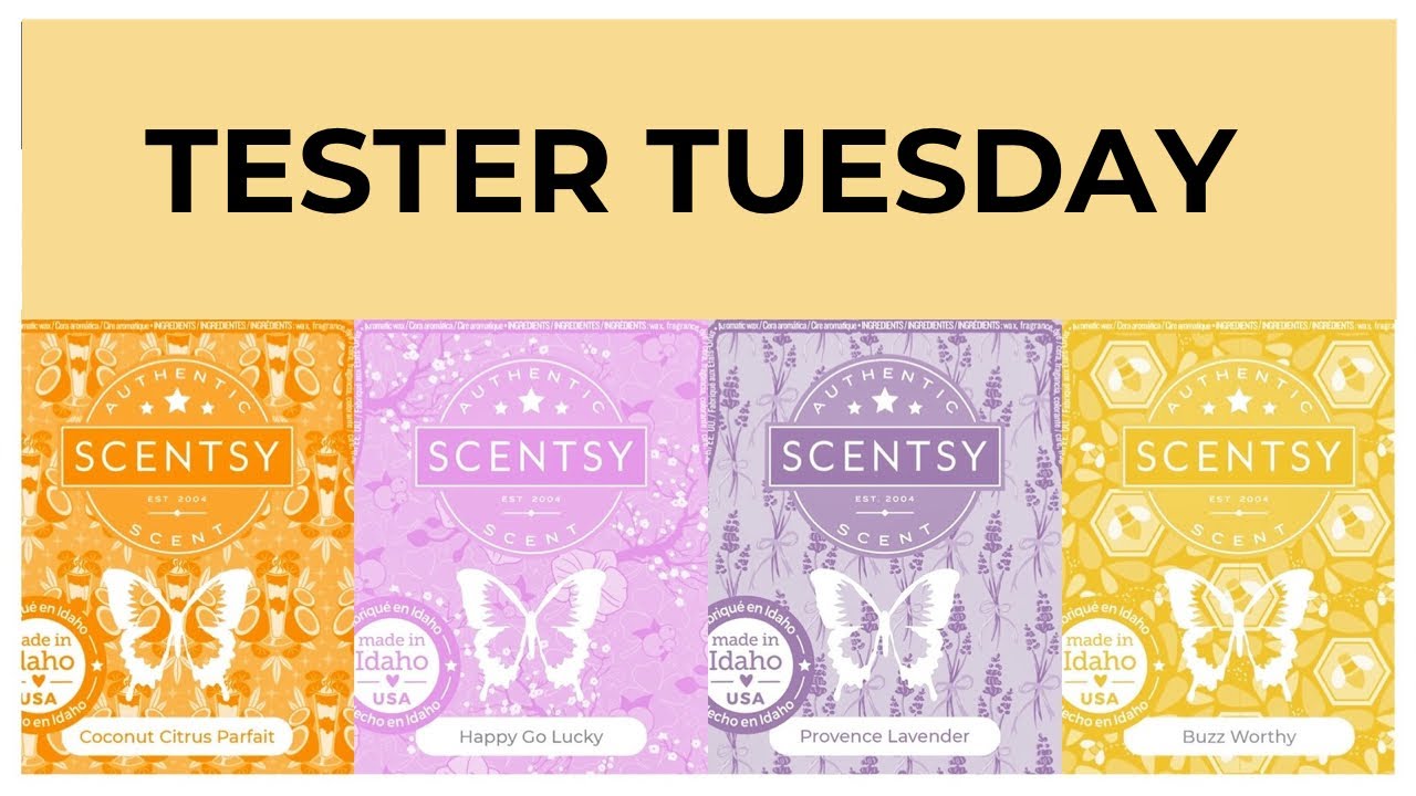Tester Tuesday Coconut Citrus Parfait, Happy Go Lucky, Provence Lavender and Buzz Worthy (Scentsy)