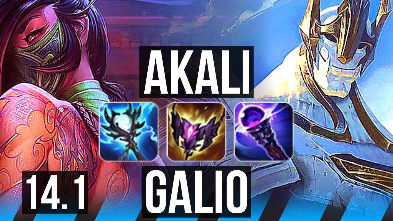 AKALI vs GALIO (MID) | Comeback, Dominating | KR Master | 14.1