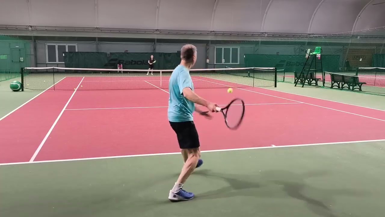 2025 Doing my best without normal left leg mobility #tennis #rf01