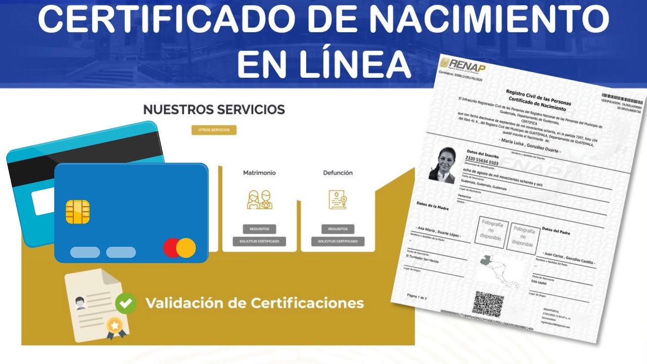 📄Como Generar un CERTIFICADO DE NACIMIENTO en Linea TARJETA Débito o Crédito💳 RENAP Guatemala💻