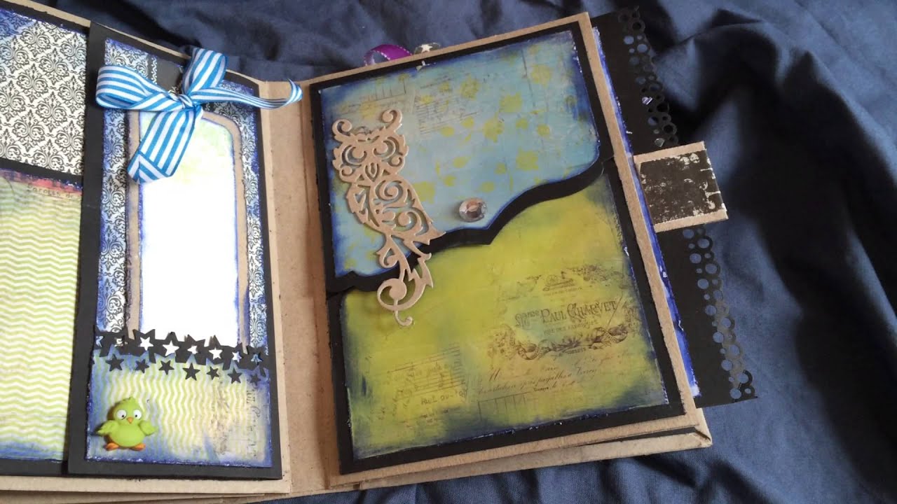 Nr. 6. Mini Scrapbook album, lavet af frys selv is papkasse.