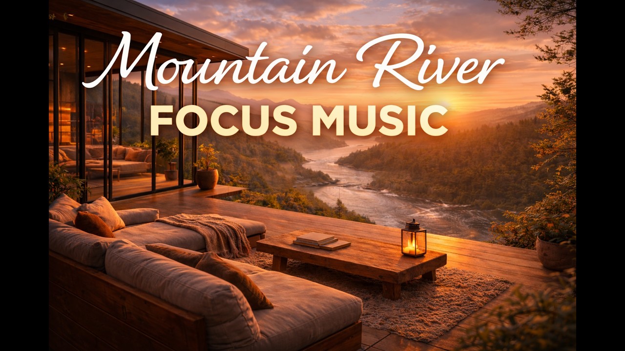 Deep Work Music | Calm Mountain River Focus Music for Studying
