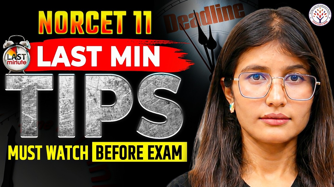 NORCET 11| NORCET 11 Last Min Exam Tips | NORCET Exam 2026 | NORCET 11 Preparation | Concept RNA