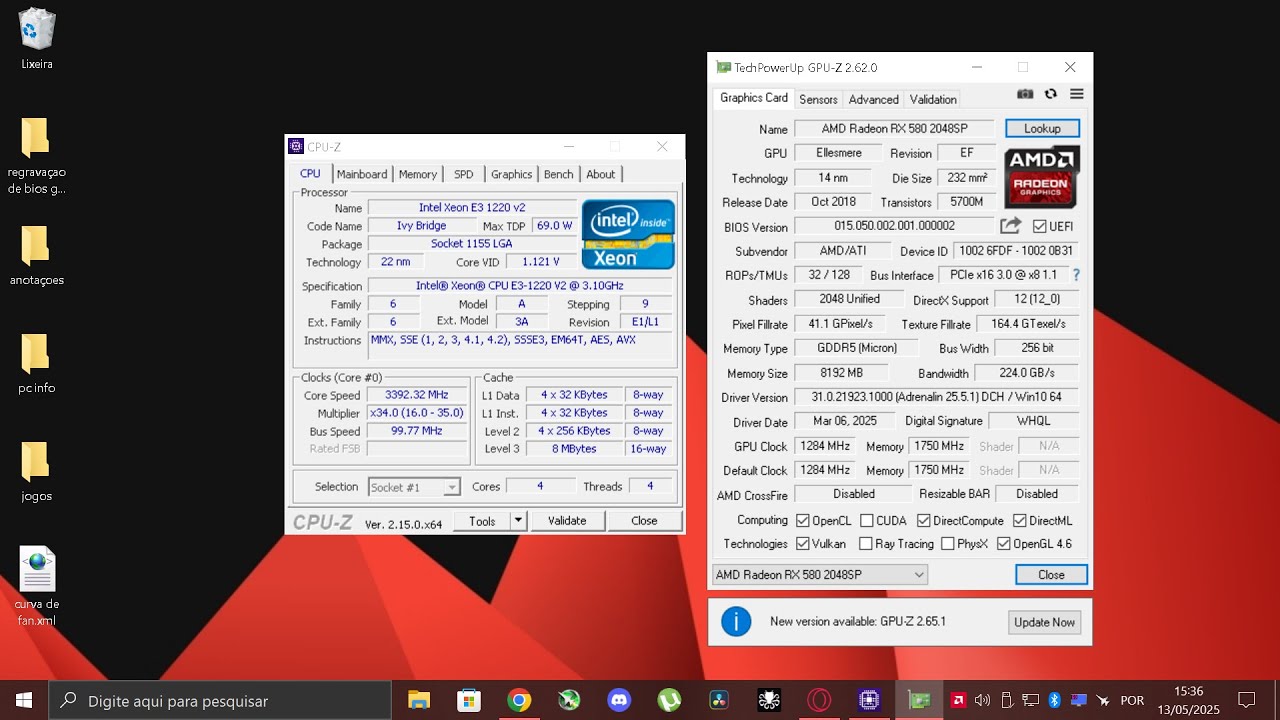 XEON E3 1220 V2 + RX 580 8G + 12G RAM