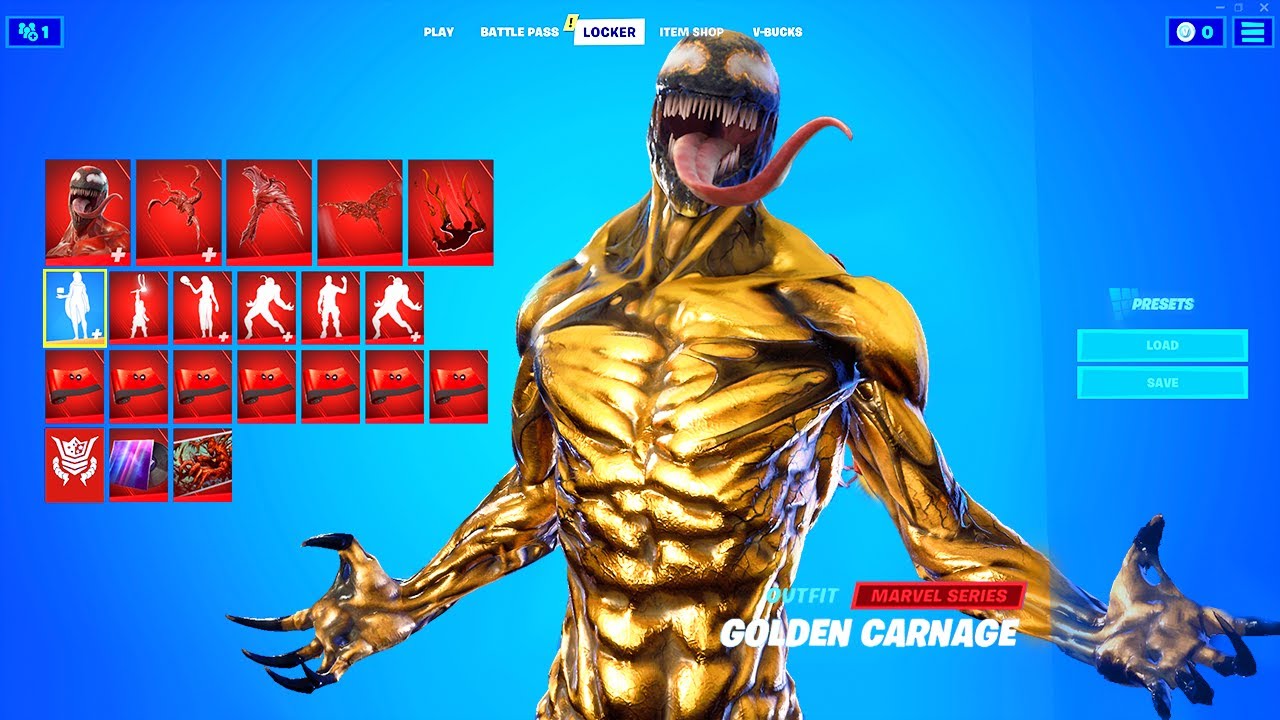 More Styles for Carnage: Golden CARNAGE in Fortnite シ