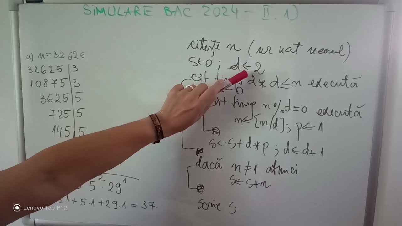 Simulare Bac 2024, subiectul II.1 - pseudocod