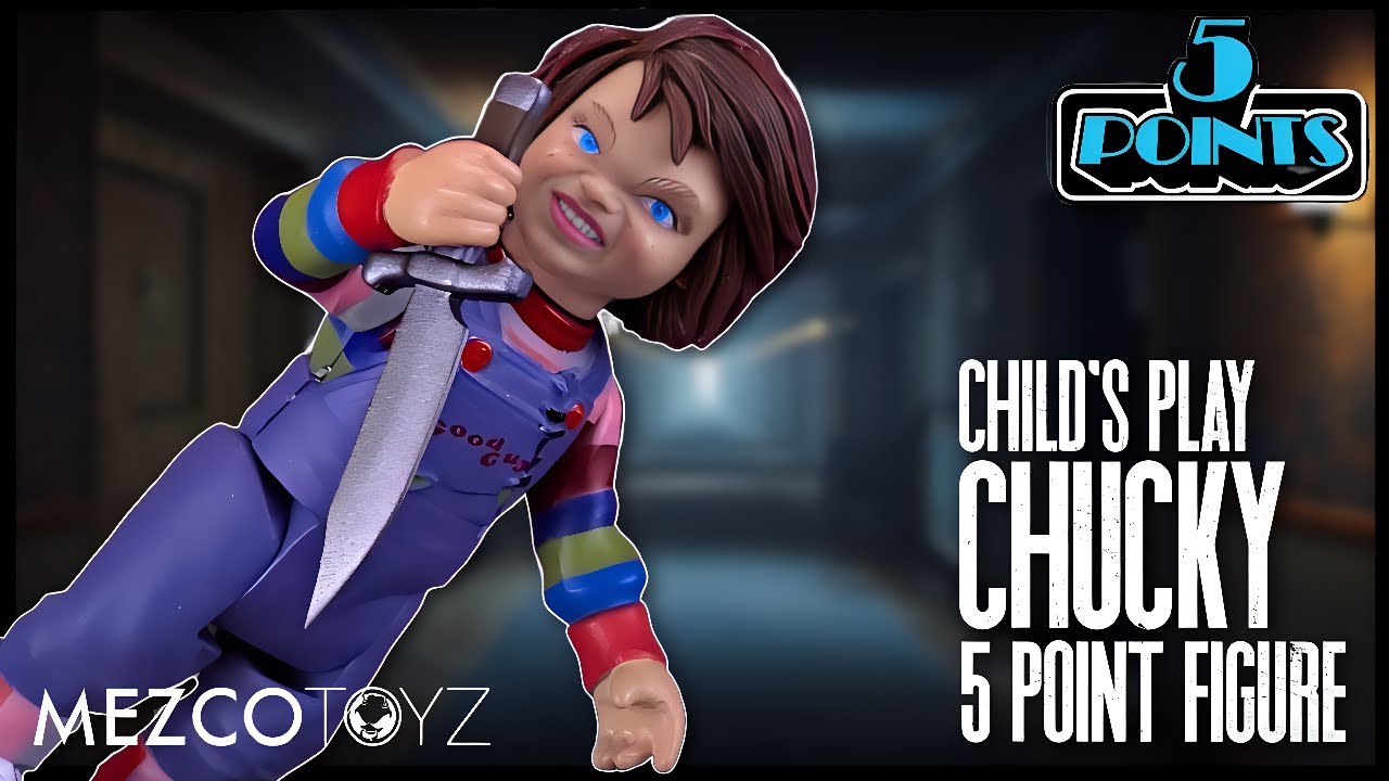 Mezco Toyz Childs Play Chucky 5 Points Deluxe Figure Set @The Review Spot