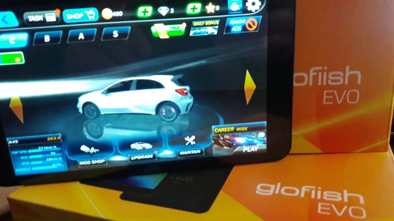 Тест работы видео ускорителя в новом планшете glofiish evo