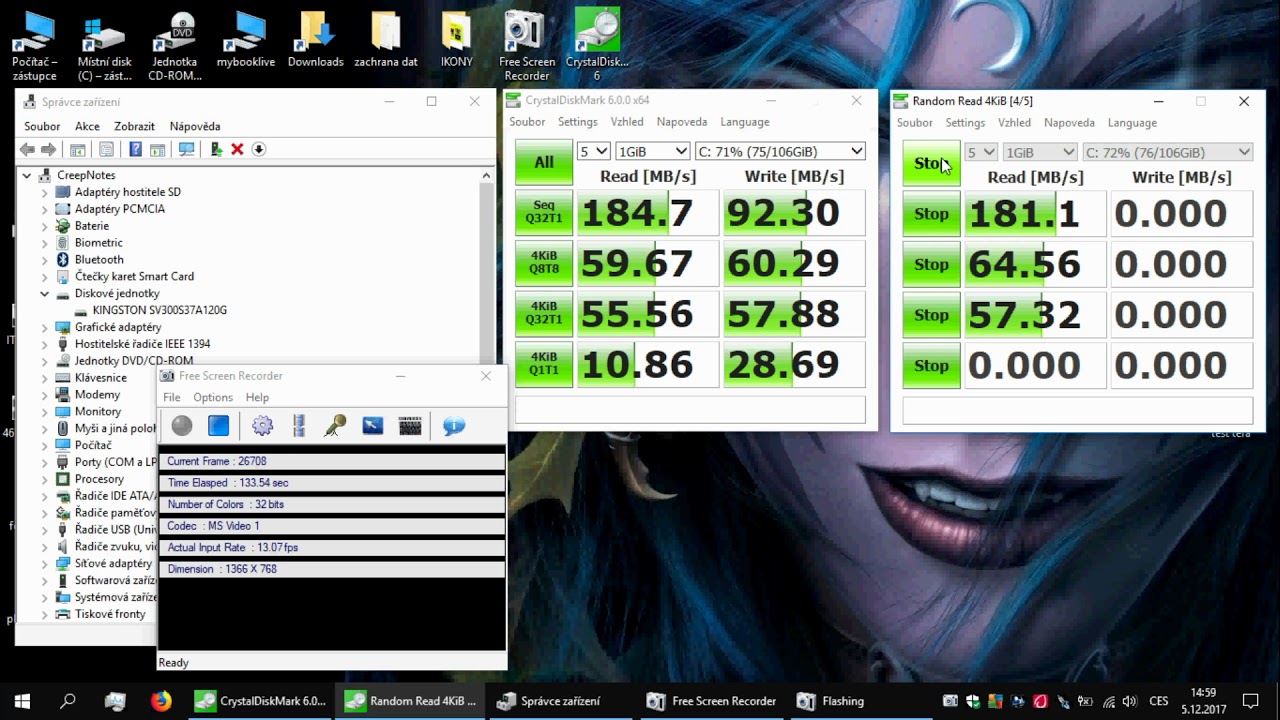 Test SSD (pozor SATA II)Kingston SSDNow V300   120GB  SV300S37A120G