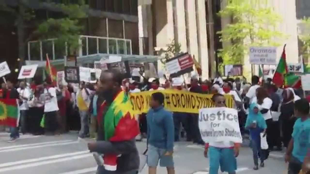 Seattle Oromos protest against killing innocent Oromo Students by TPLF government
