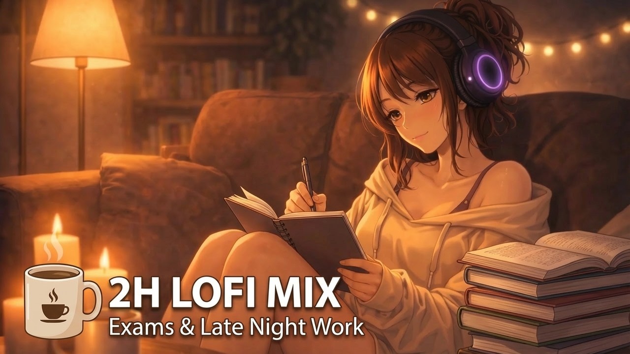 2H Study With Me ☕ Productive Lofi Mix for Exams & Late Night Work