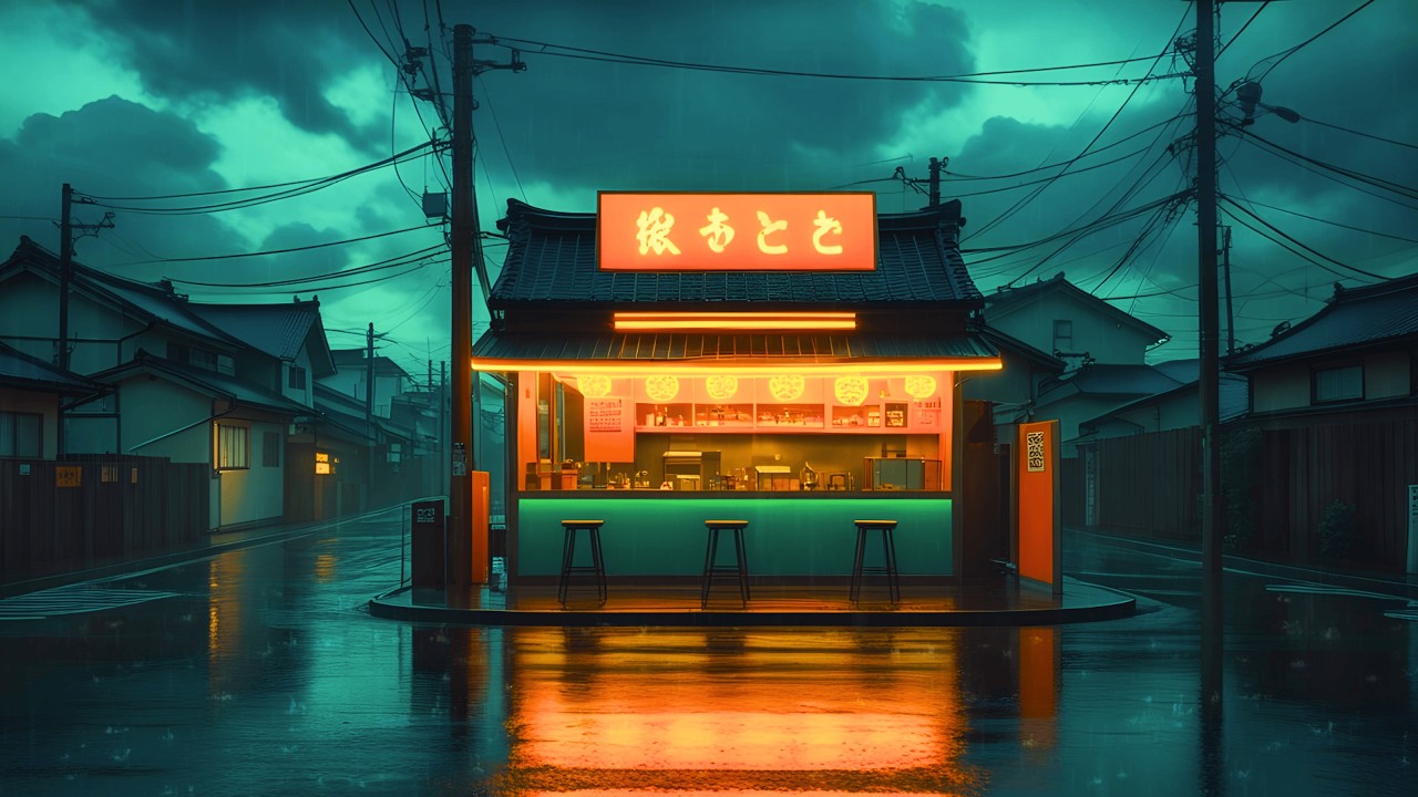 90s Tokyo Nightfall Rain ☕ Retro Lofi for Late Night Focus