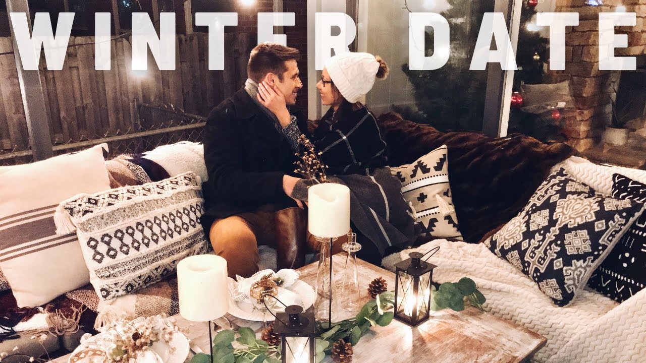 OUTDOOR DINNER Date | At-Home Romantic Winter Date Night 2021