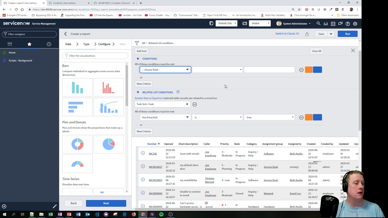 Episode 19 - ServiceNow Reports, datasets, drilldowns and relates lists conditions