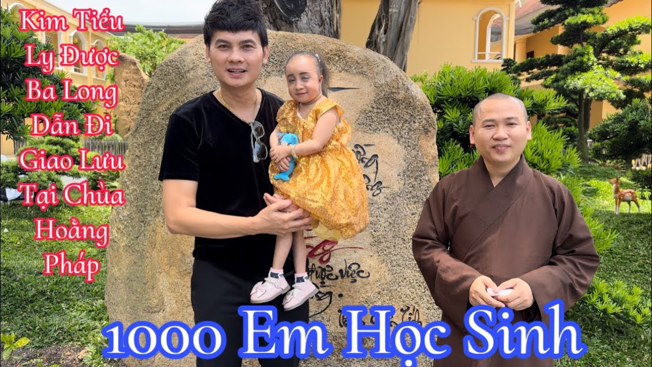 Bất ngờ Kim Tiểu Long dẫn Kim Tiểu Ly cùng các con giao lưu tại Chùa Hoằng Pháp l 1000 em học sinh