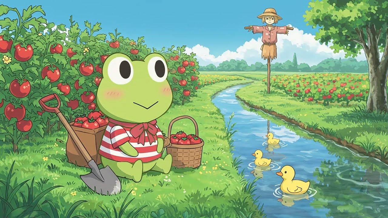 Keroppi’s Cozy Tomato Field Moments 🐸🍅 Gentle Lofi for Calm Days & Study Time 🌿