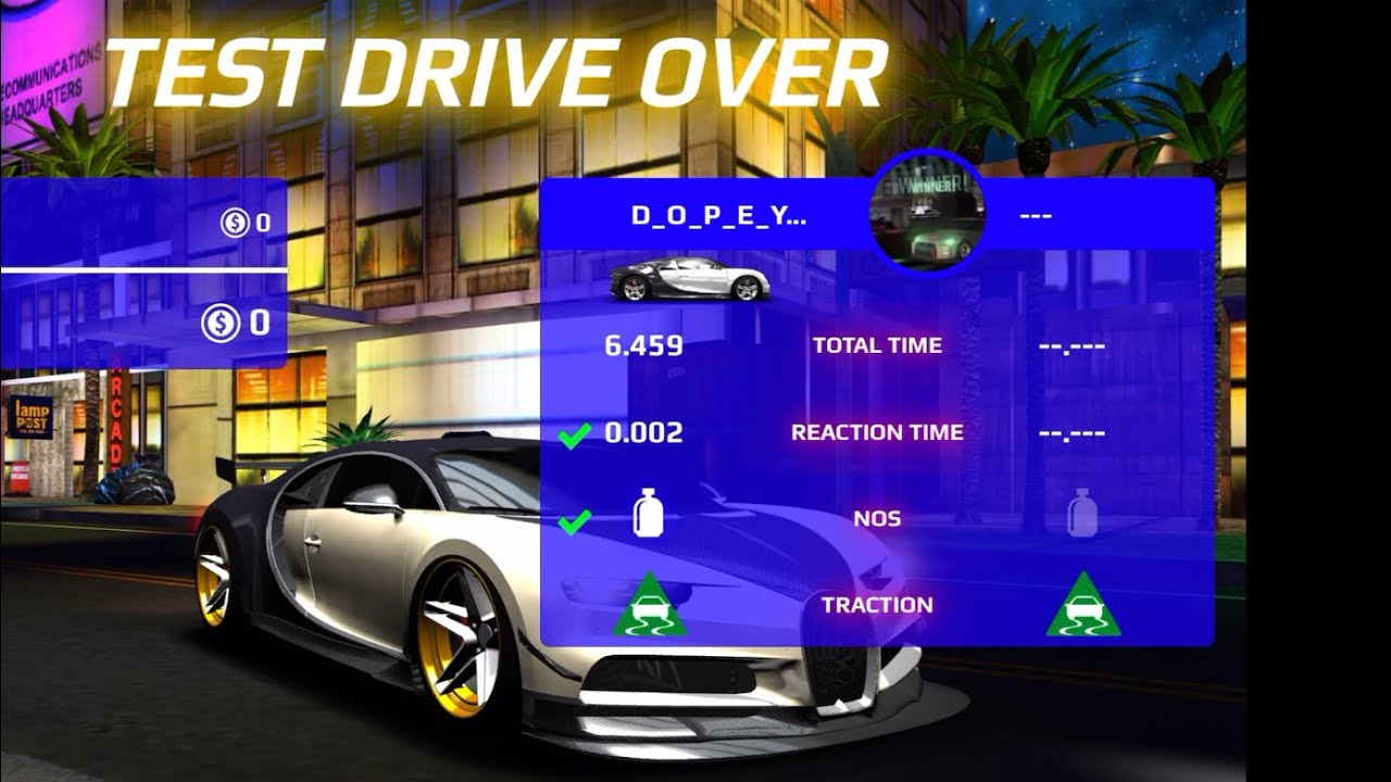 Bugatti Chiron world record run 6.459 (rush racing 2 records/drive tutorial)
