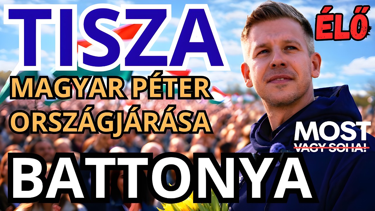 Magyar P&eacute;ter orsz&aacute;gj&aacute;r&aacute;sa - BATTONYA 🔴⚪🟢 &Eacute;LŐ K&Ouml;ZVET&Iacute;T&Eacute;S - TISZA  #tiszap&aacute;rt #magyarpeter