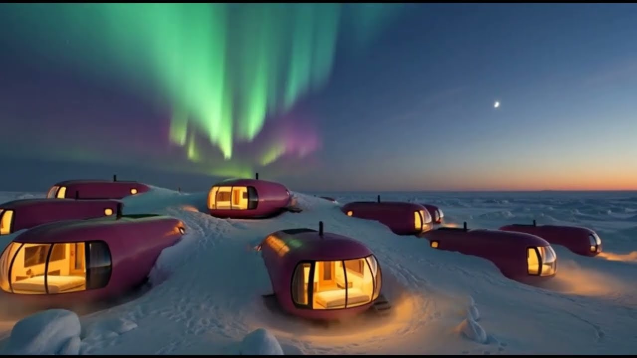 Living in a Pink Arctic Base ❄️ Howling Blizzard & Cozy Heater Sounds 4K