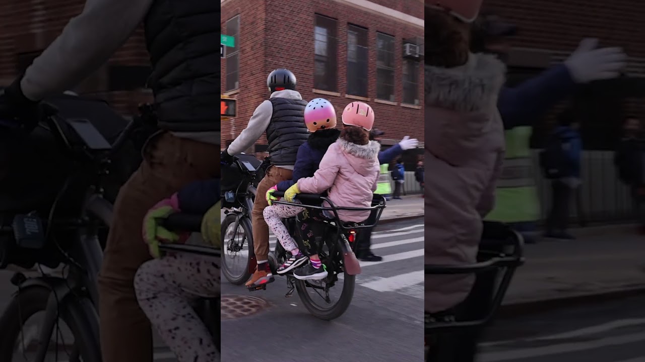 What it's like biking kids to school in NYC