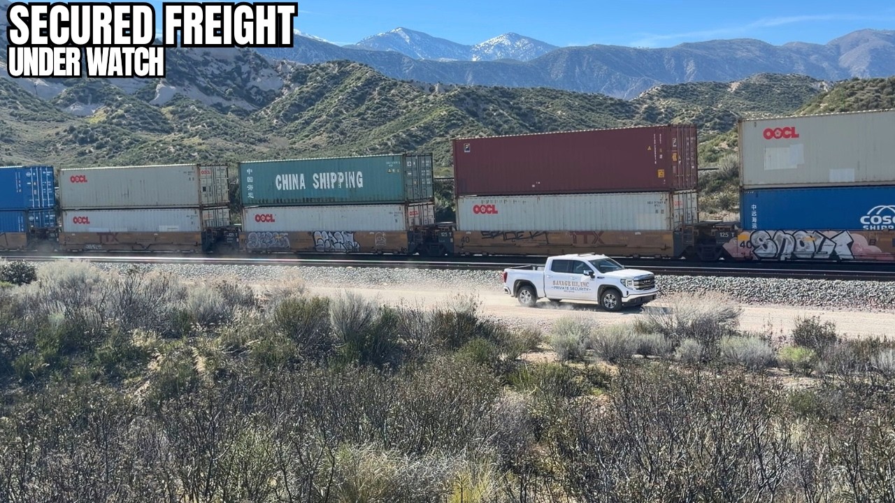 BNSF Police Check-In Before a 9‑Unit Heavy Intermodal with Savage Security!