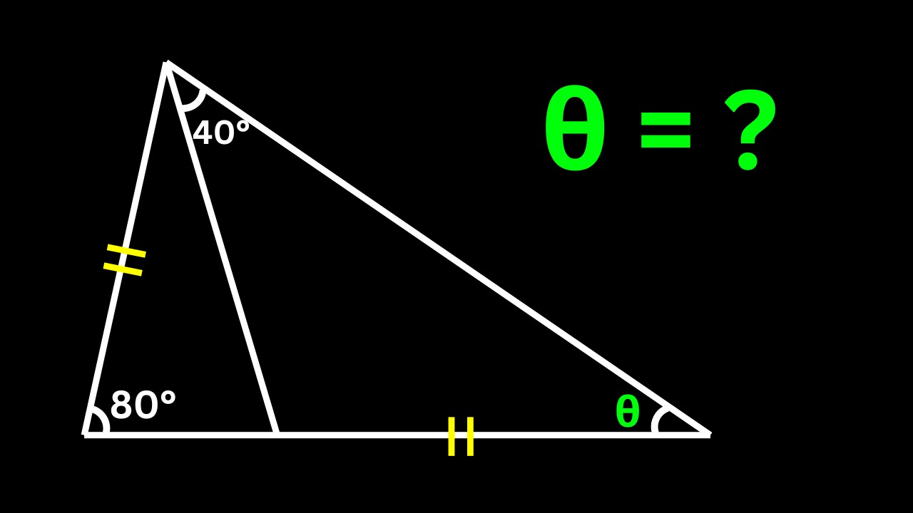 Can you find the angle θ | Nice Geometry Problem | 2 Different Methods