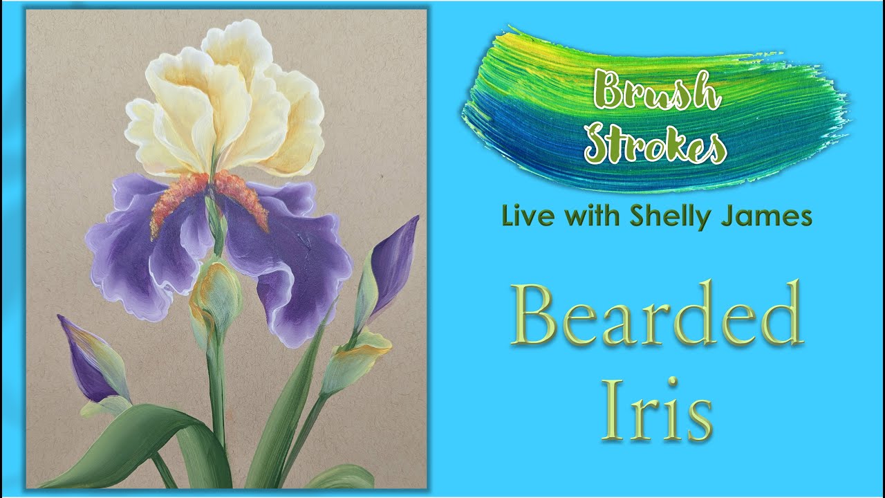 Acrylic Painting - LIVE with Shelly,  Michelle My Belle Designs: Bearded Iris Demo | James 2025