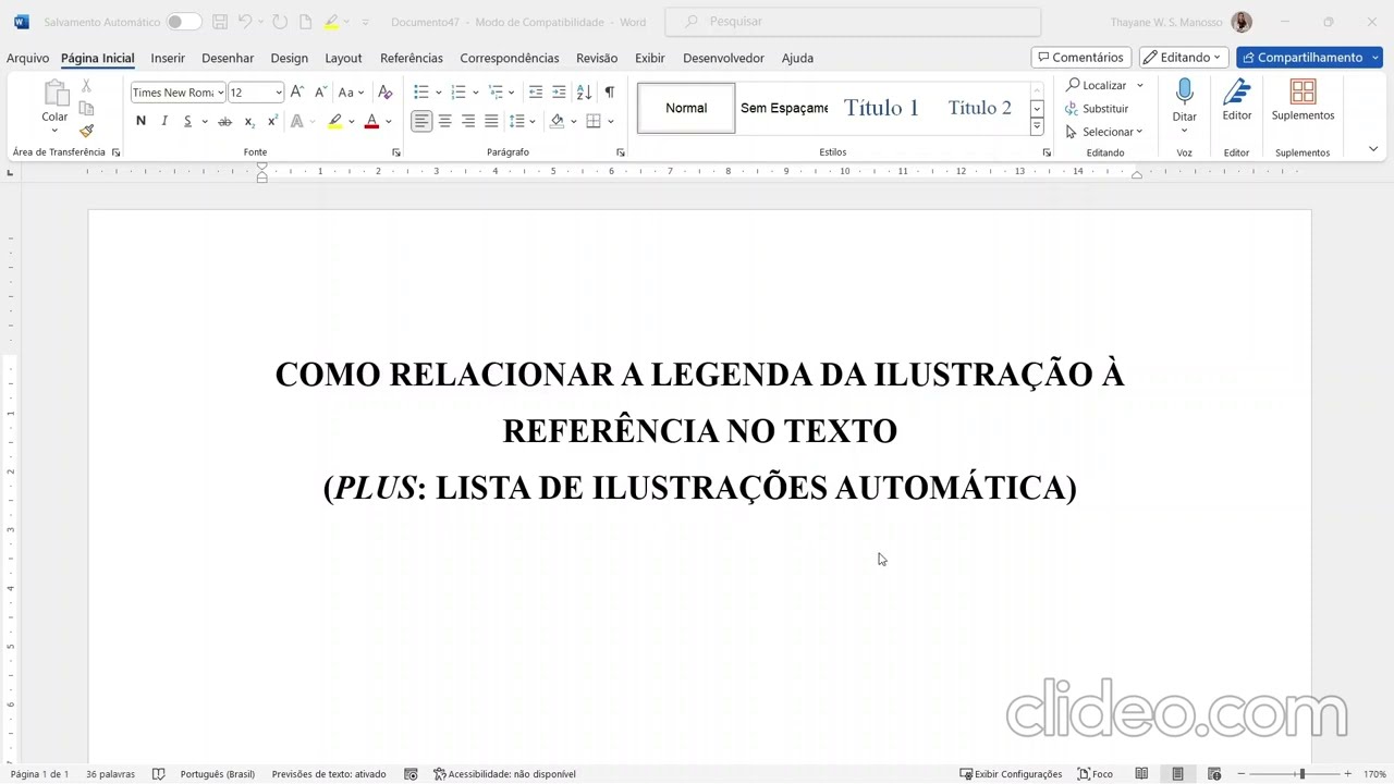 Como criar referências cruzadas entre Figuras e texto no Word