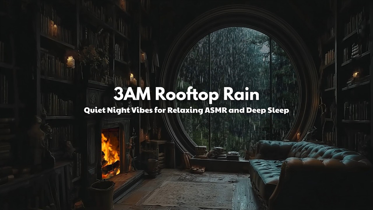 3AM Rooftop Rain 🌙 Quiet Night Vibes for Relaxing ASMR and Deep Sleep