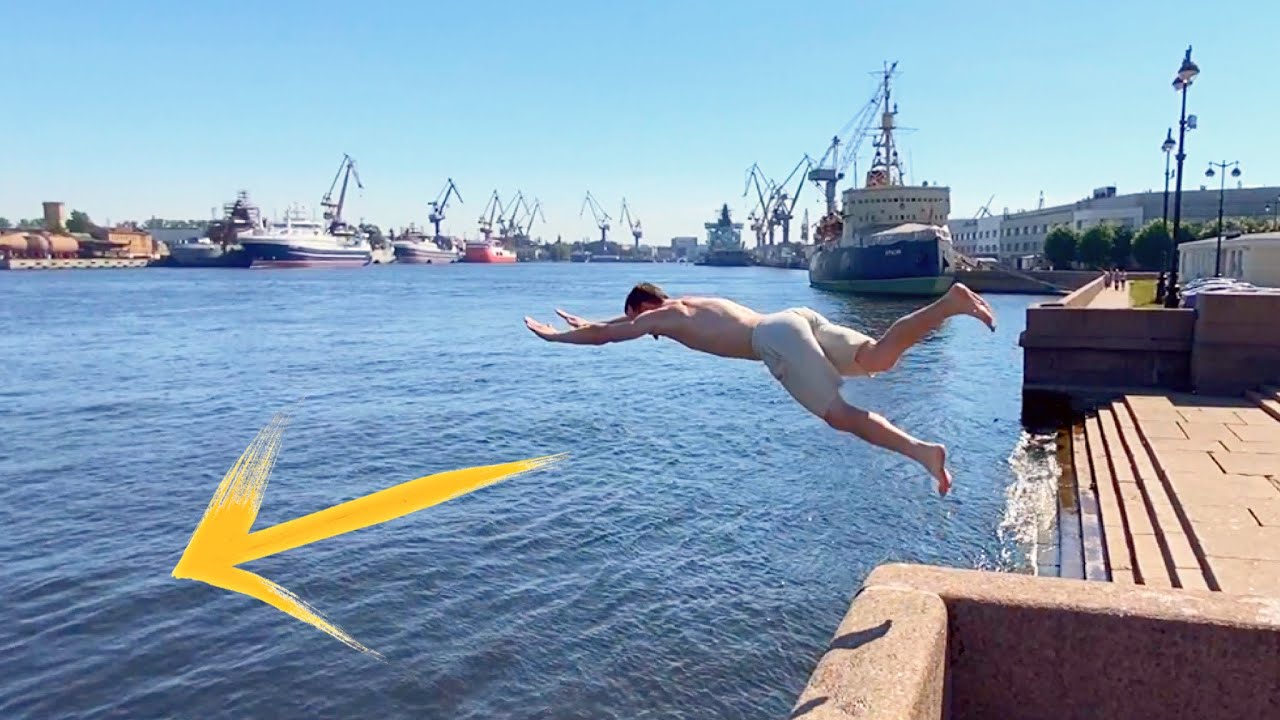 Делаем Сальто с набережной в Неву! Новые Паркур Челленджи над водой😱 / Parkour Water Challenge🇷🇺