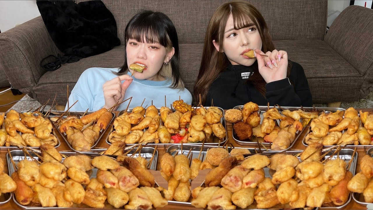 サイコロで出た数だけ「串カツ」食べ続けて負けたら全額自腹ww【大食い】