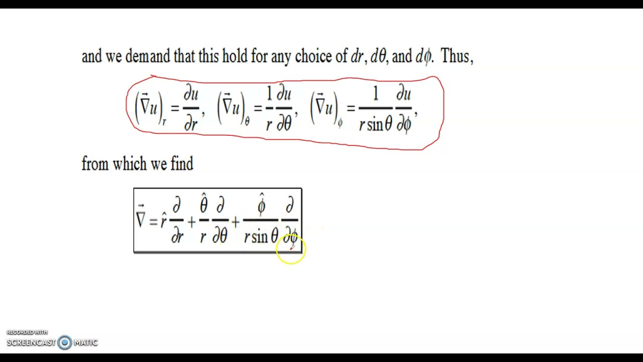 GRADIENT AND DIVERGENCE IN SPHERICAL POLAR COORDINATES