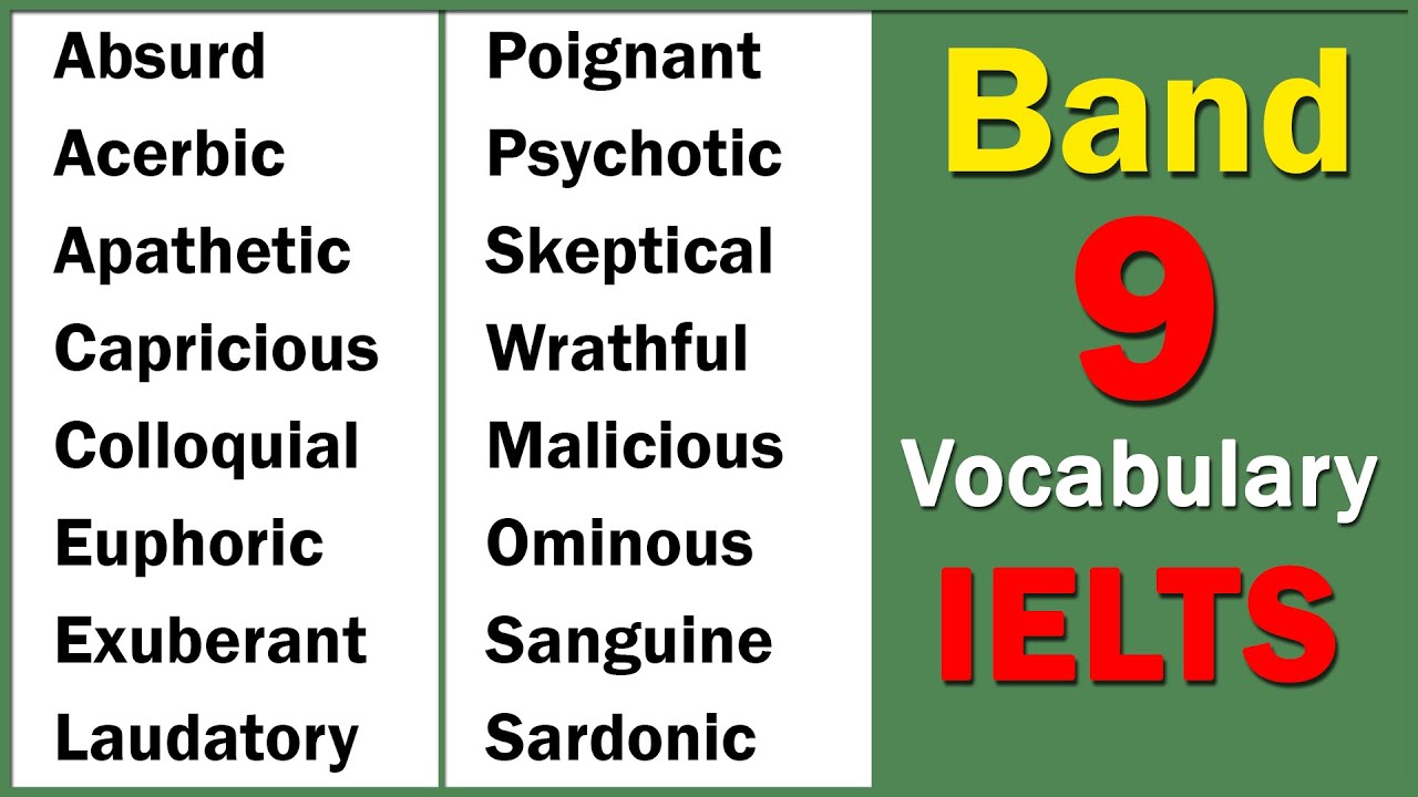 100 ADVANCED WORDS you need to know for IELTS | BAND 9 VOCABULARY FOR IELTS