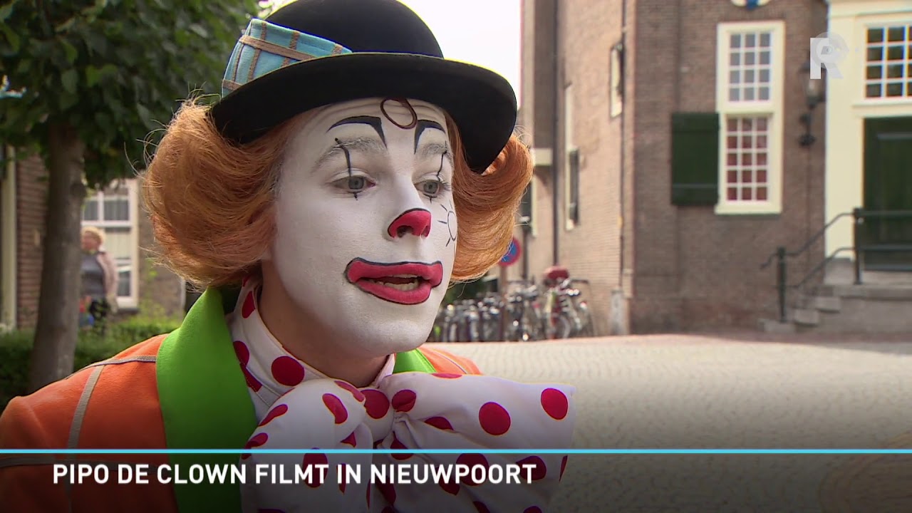Pipo de Clown filmt in Nieuwpoort