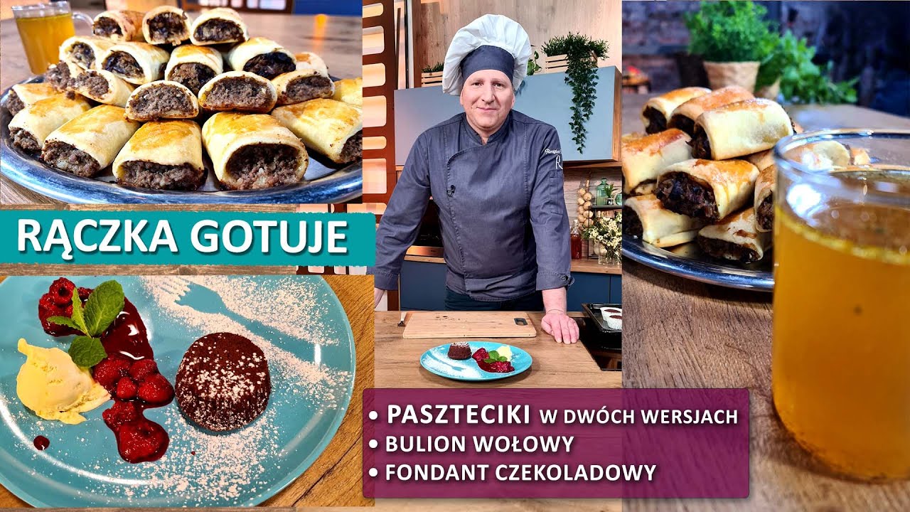 Rączka gotuje: NAJLEPSZE CIASTO NA PASZTECIKI + dwa rodzaje farszu i fondant czekoladowy