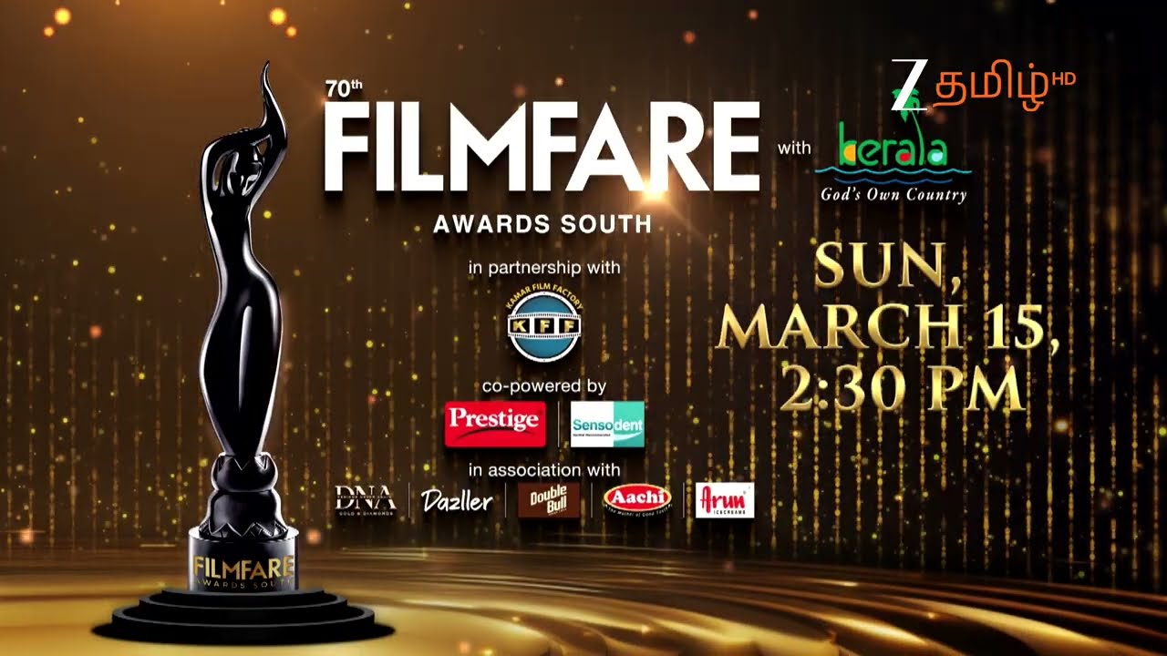 70th Film Fare Awards South | 15th March, 2026 | Sunday 2.30 PM | Promo | Zee Tamil.