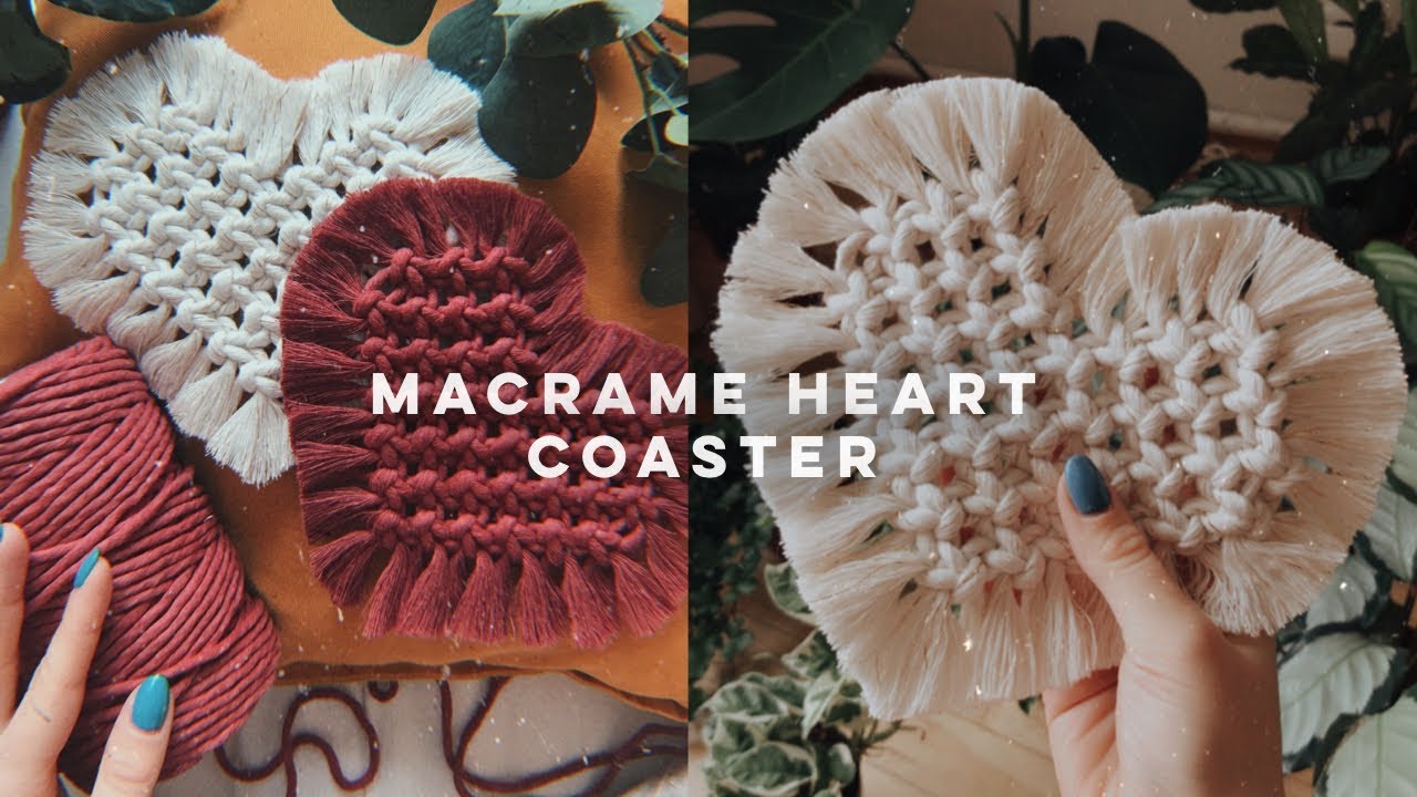 Macrame heart coaster tutorial - Easy beginner DIY