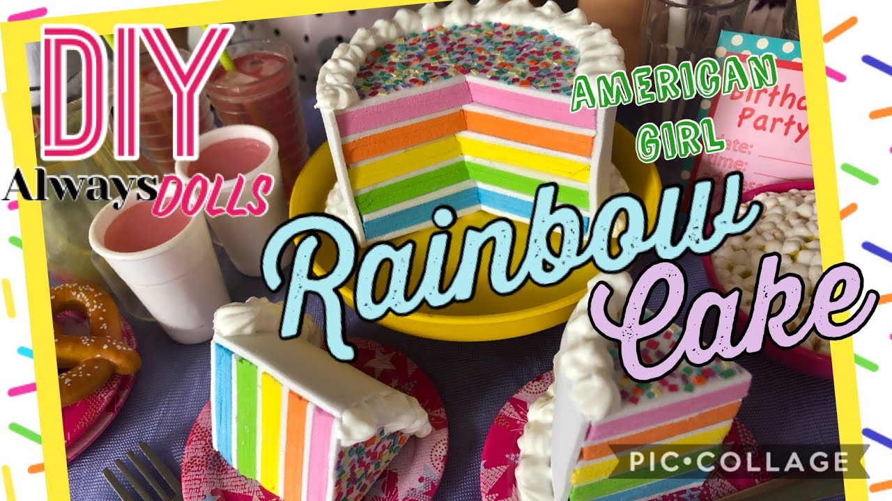 DIY - American Girl 35th Birthday Rainbow Celebration Cake