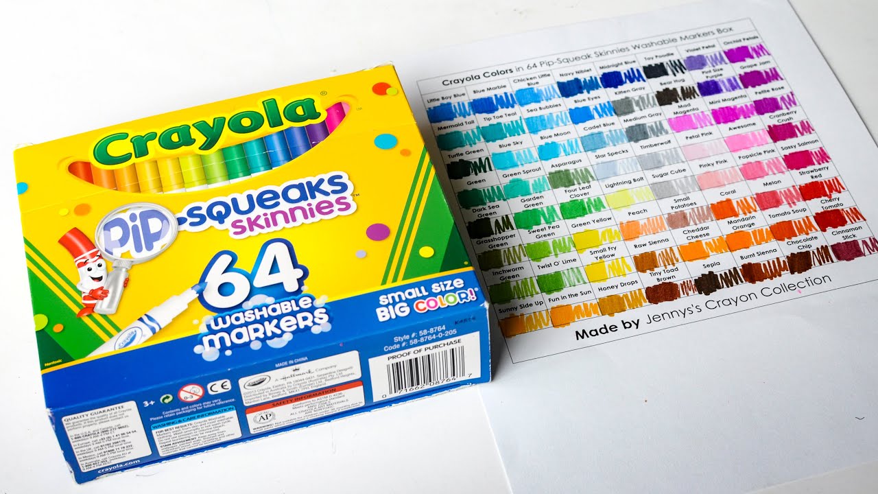 64 Pip Squeak Crayola Skinnies Markers: Swatches, Review and Blending Techniques