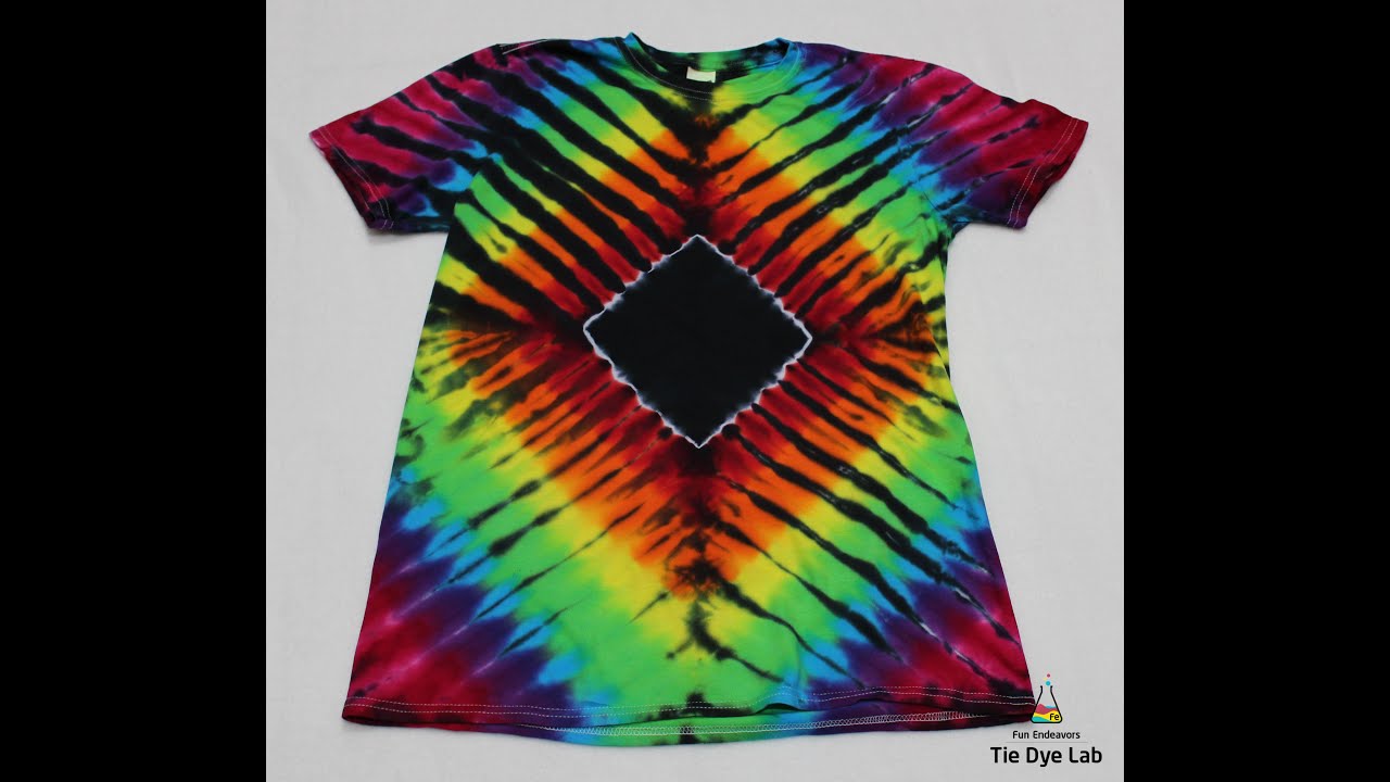 How To Tie Dye A Rainbow and Black Diamond Tie Dye Shirt