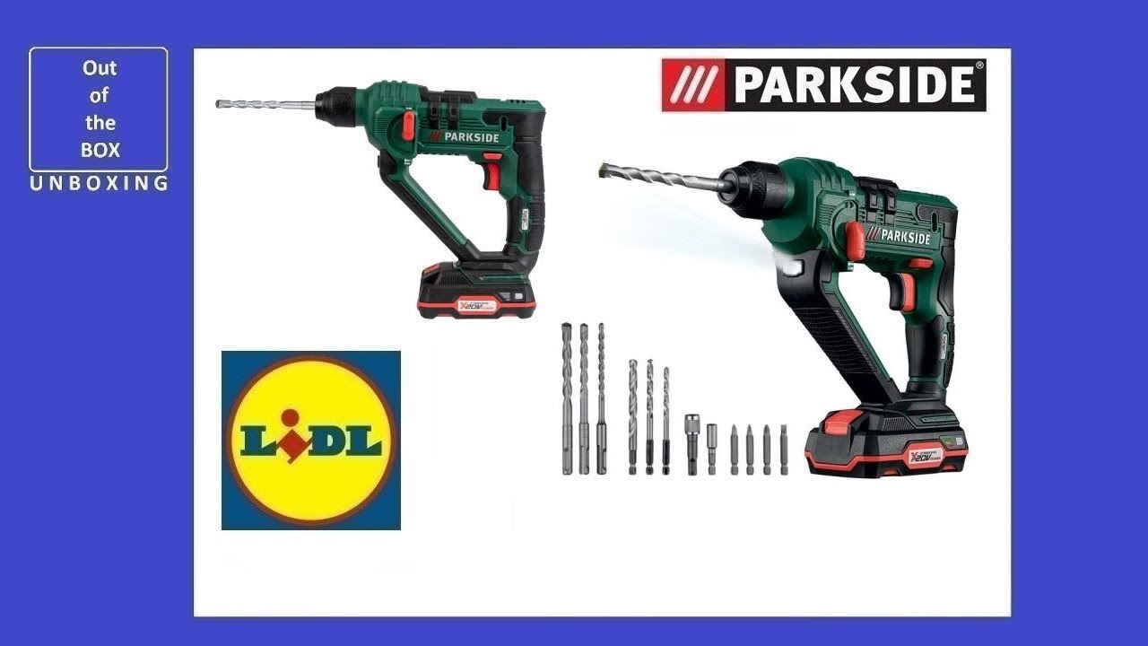 Parkside Cordless Hammer Drill PABH 20-Li B2 UNBOXING (Lidl 20V 65W 2Ah 2.4A)