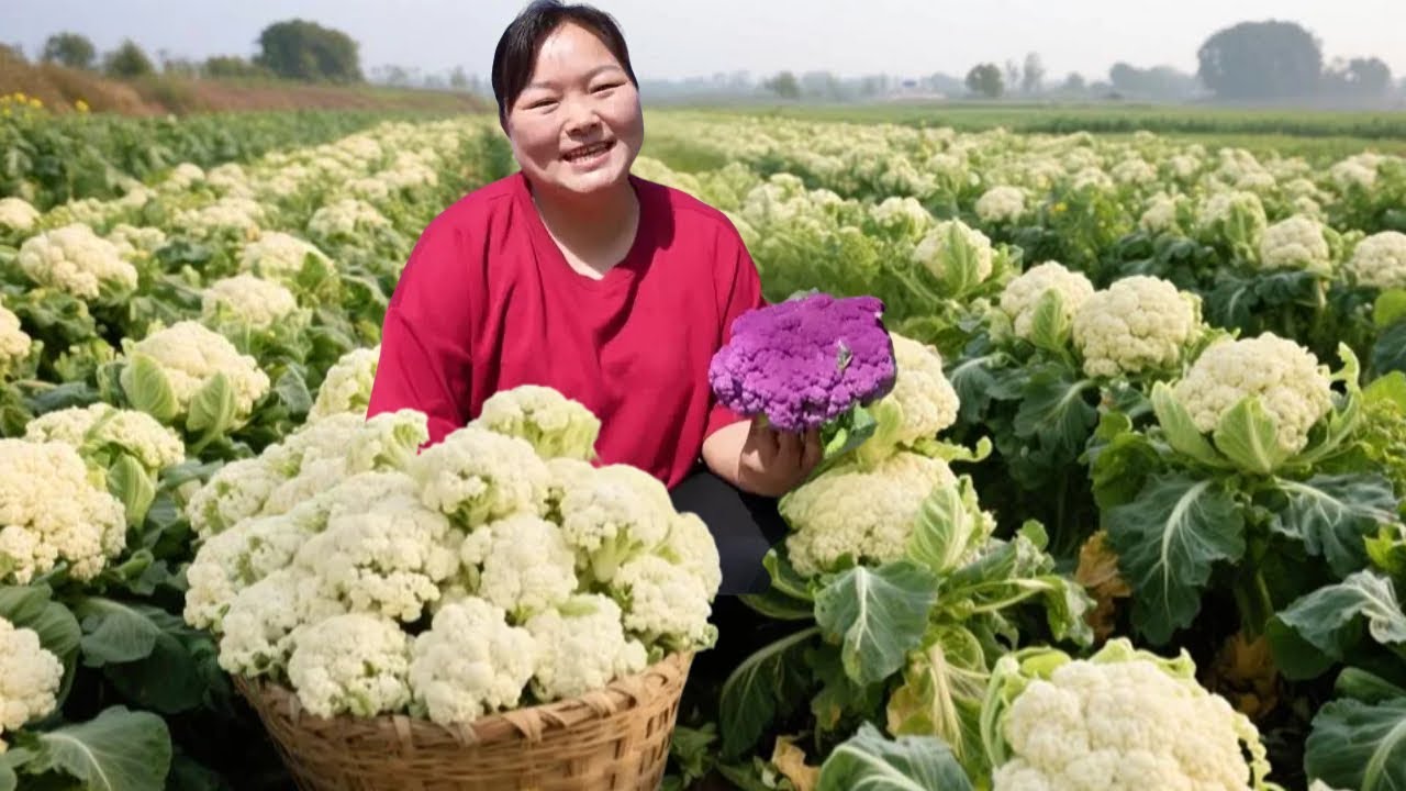 【陕北霞姐】地里菜花大丰收，做陕北手工”干锅菜花腌猪肉“，色泽靓丽香辣入味，一家人吃可美了！