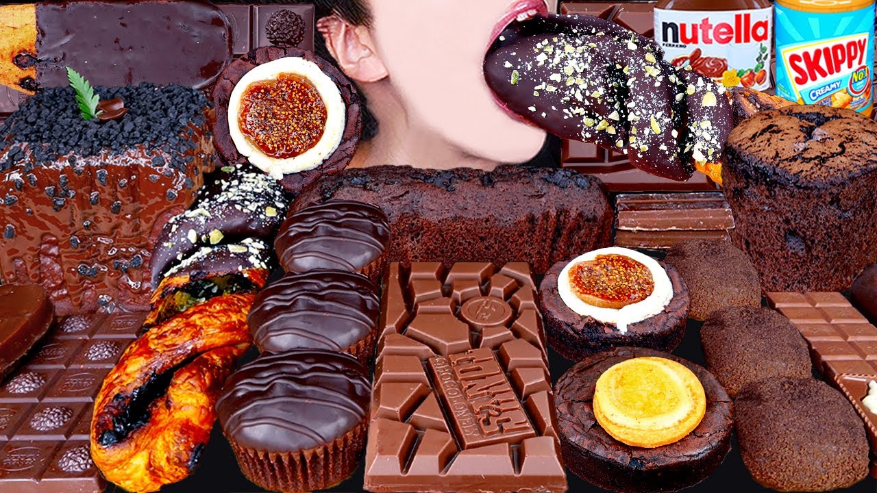 ASMR FERRERO ROCHER MAGNUM CHOCOLATE ICE CREAM CAKE NUTELLA LOTUS DESSERT MUKBANG 먹방咀嚼音EATING SOUNDS