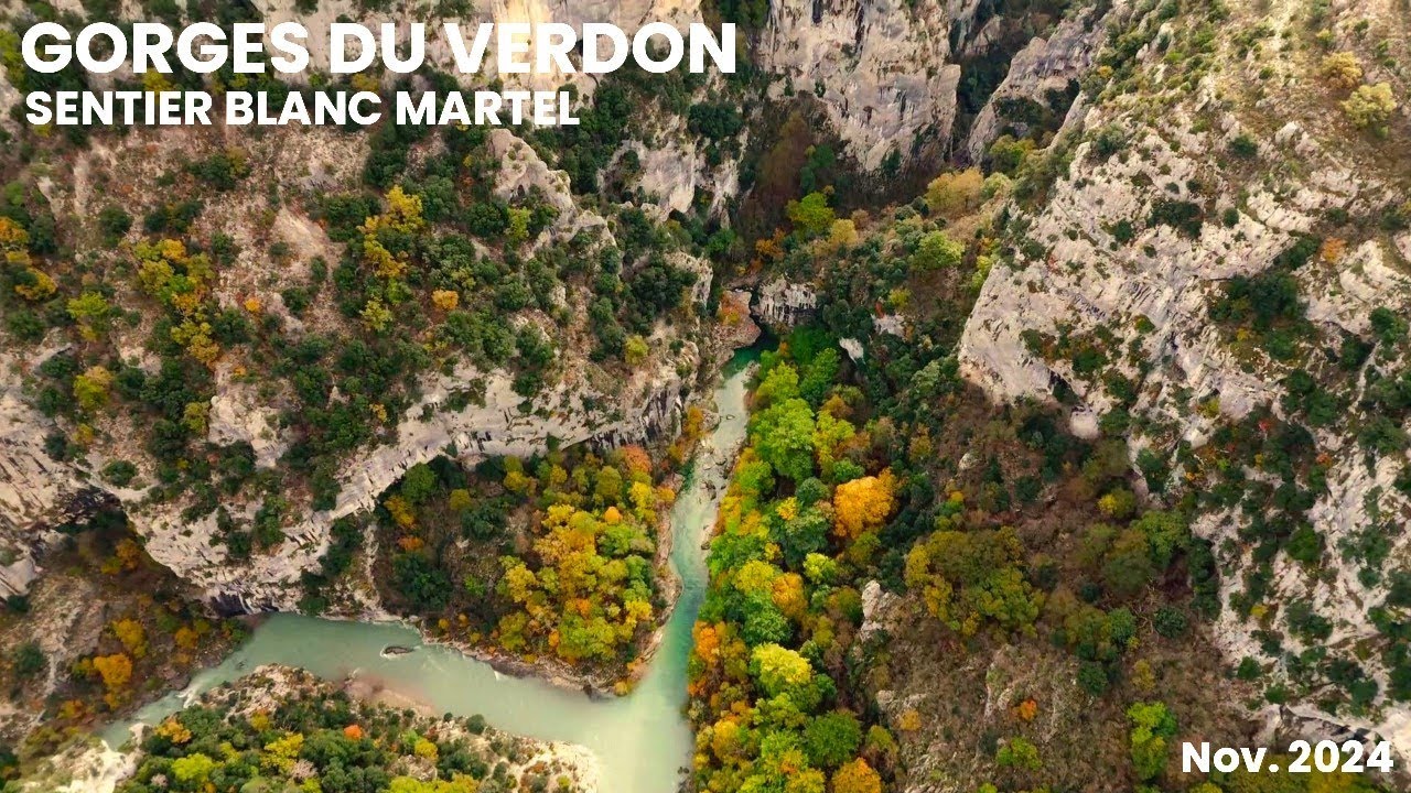 Sentier Blanc Martel dans les gorges du Verdon en automne. A faire absolument en cette saison