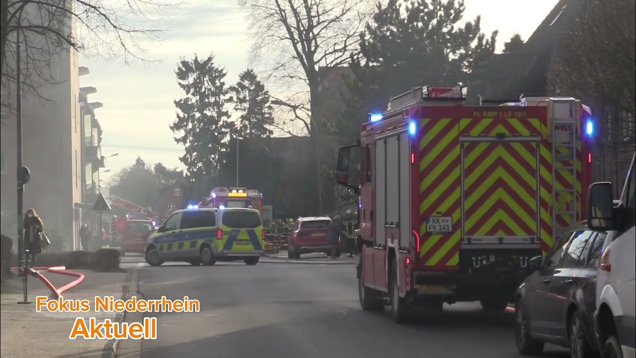 Gro&szlig;brand in T&ouml;nisvorst fordert auch Feuerwehren aus der Nachbarschaft. 16.12.2025