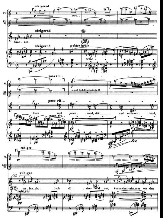 Schoenberg Pierrot Lunaire Op. 21. 5 Valse De Chopin. Partitura. Interpretaci&oacute;n. .